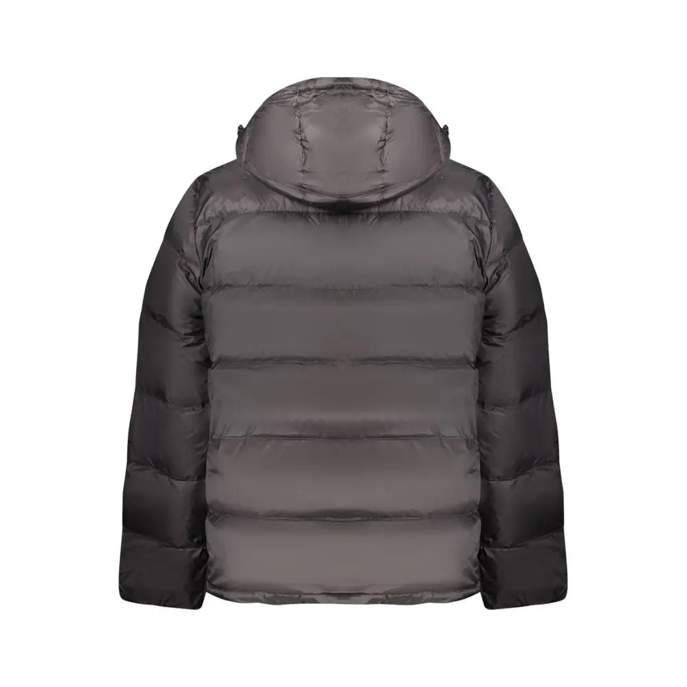 Veste calvin klein nero poliammide pour homme avec capuche matelassée horizontale gris foncé