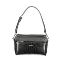 Sac bandoulière calvin klein nero en cuir noir embossé crocodile avec logo argenté en polyuréthane pour femme