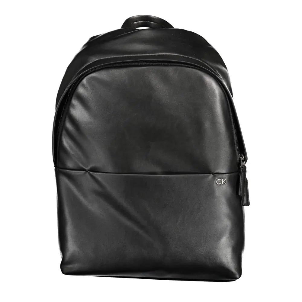 Sac à dos homme calvin klein nero en polyester noir avec design minimaliste et logo ck subtil sur la fermeture éclair