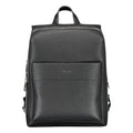 Calvin klein nero polyester sac à dos homme en cuir noir texturé avec design minimaliste et logo subtil sur la poche frontale