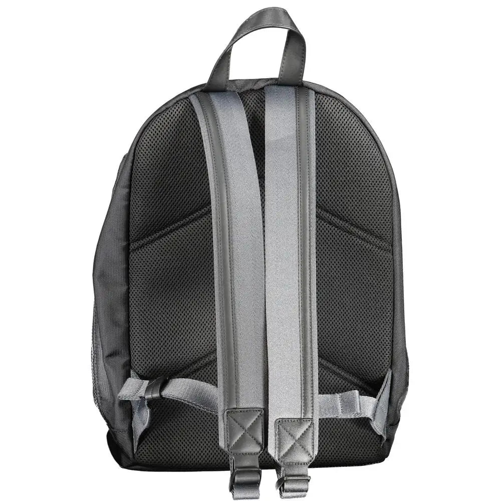 Sac à dos calvin klein nero en polyester noir avec dos en maille et bretelles rembourrées grises