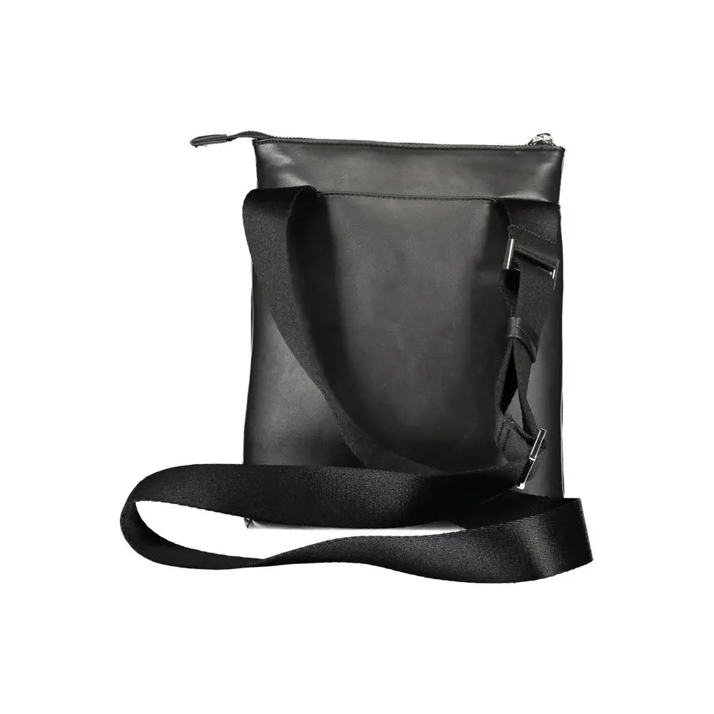 Calvin klein nero sac bandoulière homme en polyester noir avec design minimaliste et sangle réglable en cuir