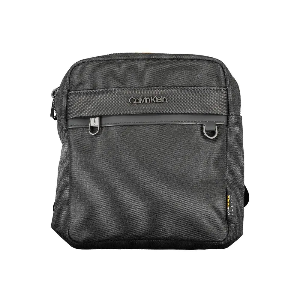 Sac bandoulière calvin klein nero noir en polyester avec poche avant zippée et tissu texturé pour homme