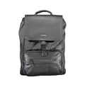 Calvin klein nero polyester sac à dos homme noir avec rabat texturé et corps en tissu résistant