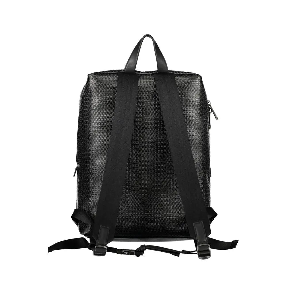 Sac à dos noir texturé calvin klein en polyester avec design moderne et bretelles réglables homme