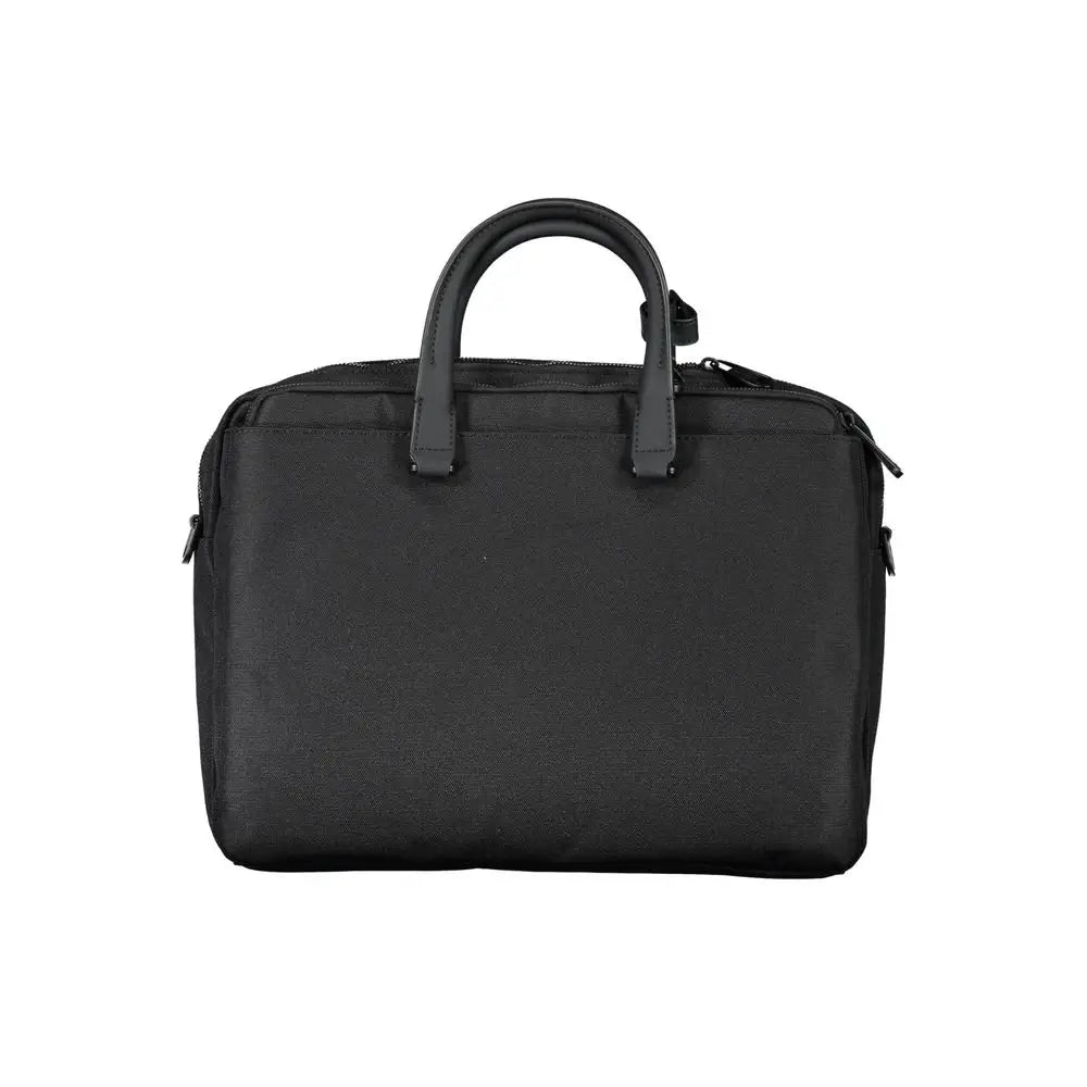 Calvin klein nero polyester sacoche homme en nylon noir avec poignées et fermetures éclair en cuir