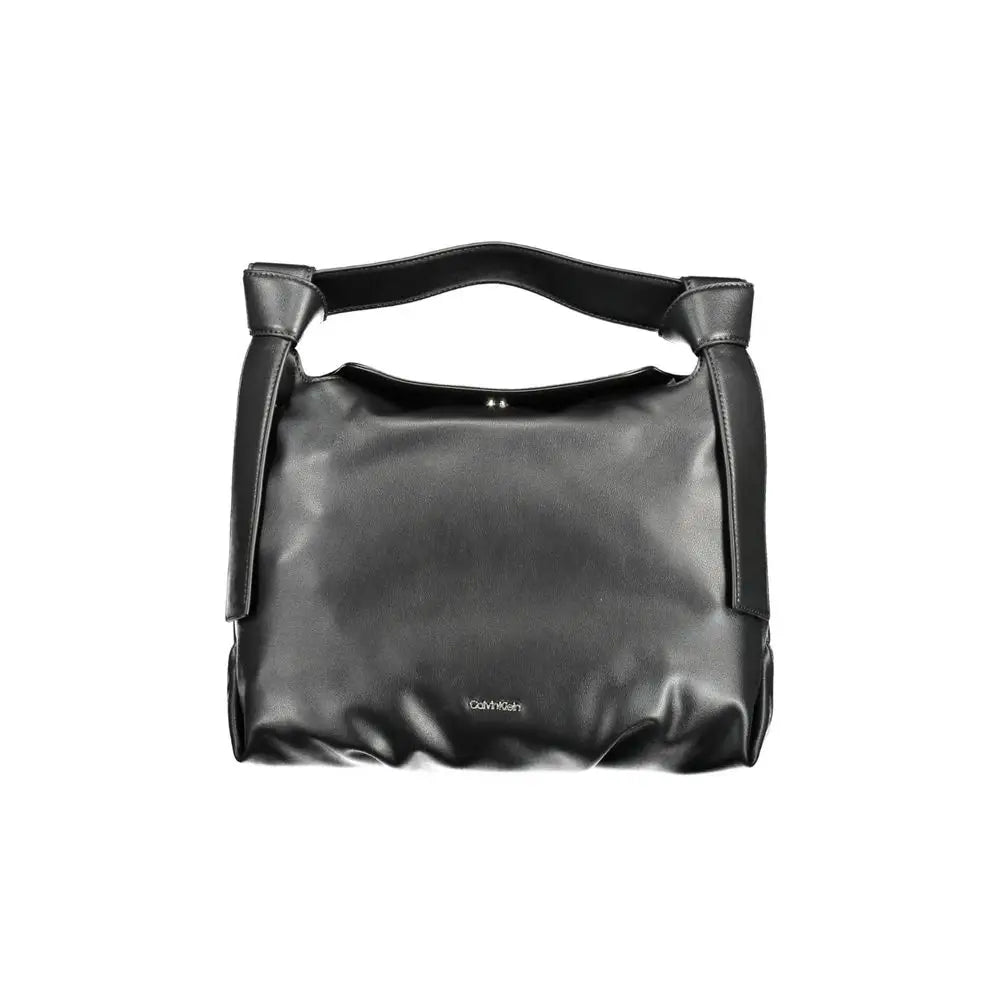 Sac hobo calvin klein en cuir noir avec poignées structurées et design minimaliste pour homme en polyester nero