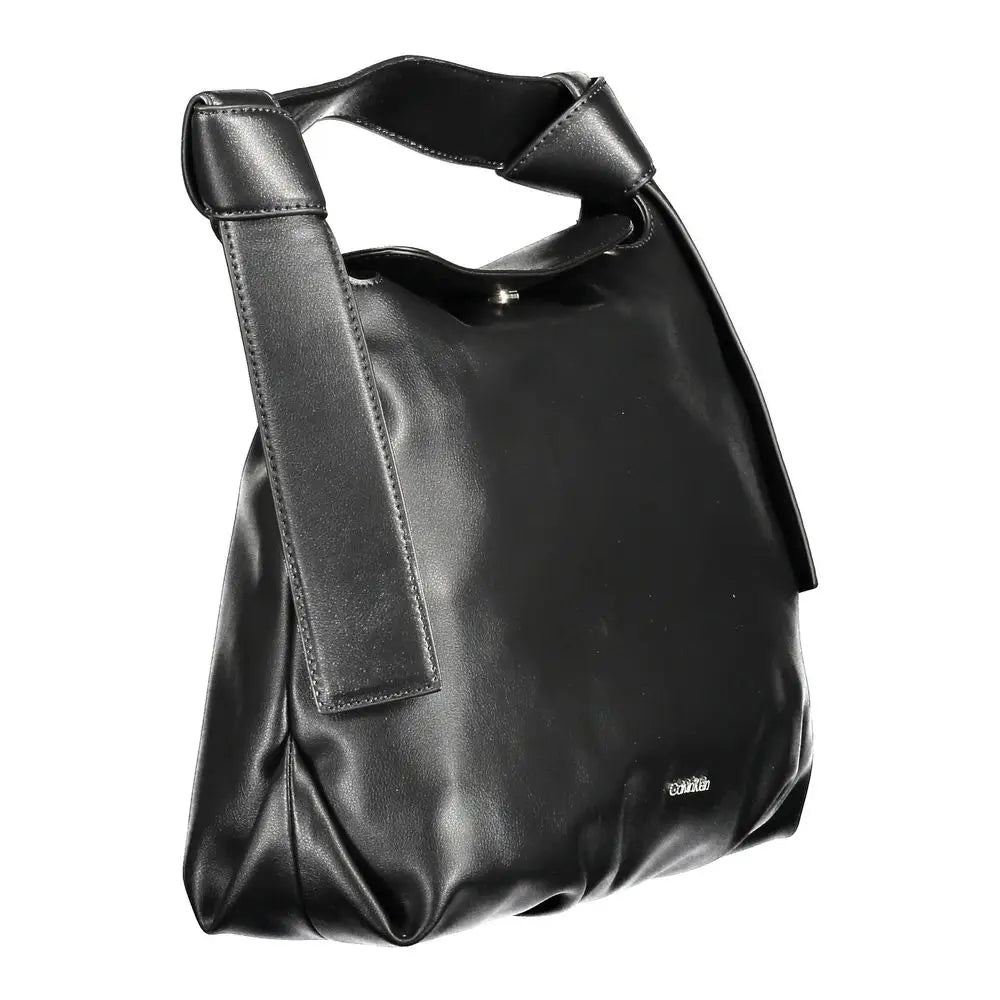 Sac hobo en cuir noir calvin klein avec design minimaliste et logo discret côté pour homme polyester nero