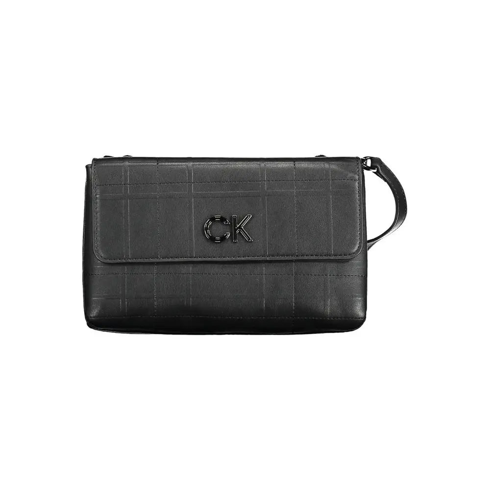 Sac à bandoulière calvin klein nero en polyester noir avec pochette en cuir matelassé et logo ck distinctif