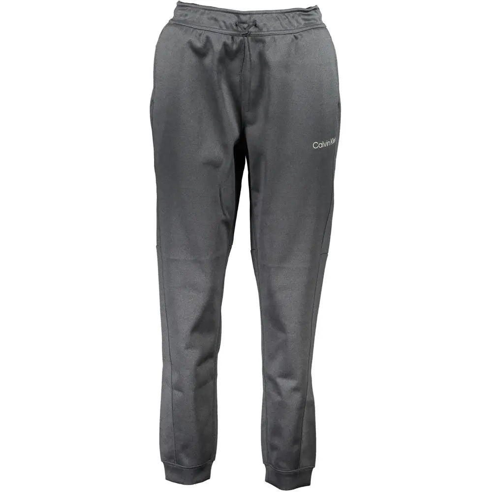 Joggers femme calvin klein nero en polyester gris foncé avec logo blanc subtil sur la cuisse