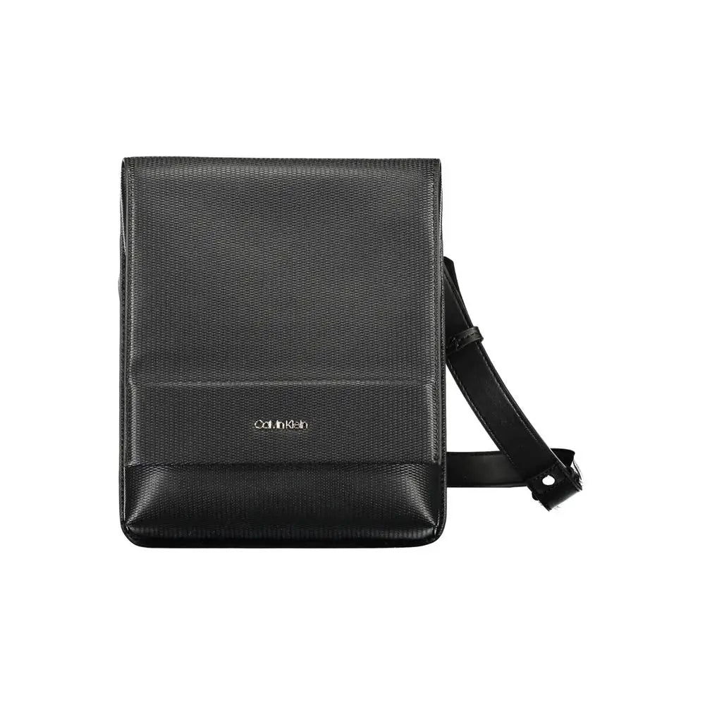 Sac bandoulière noir calvin klein en polyuréthane texturé au design minimaliste pour homme