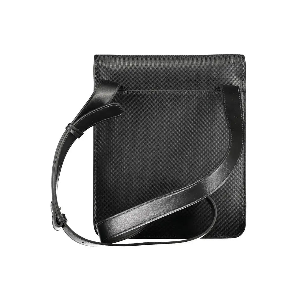Sac bandoulière calvin klein nero pour homme en polyuréthane noir avec bandoulière en cuir lisse