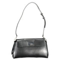 Sac bandoulière calvin klein nero en cuir synthétique noir avec logo ck argenté et bandoulière réglable