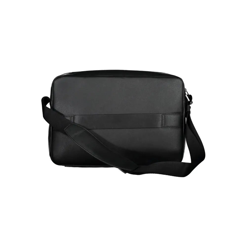 Calvin klein nero mallette homme en polyester recyclé cuir noir avec design minimaliste et bandoulière ajustable