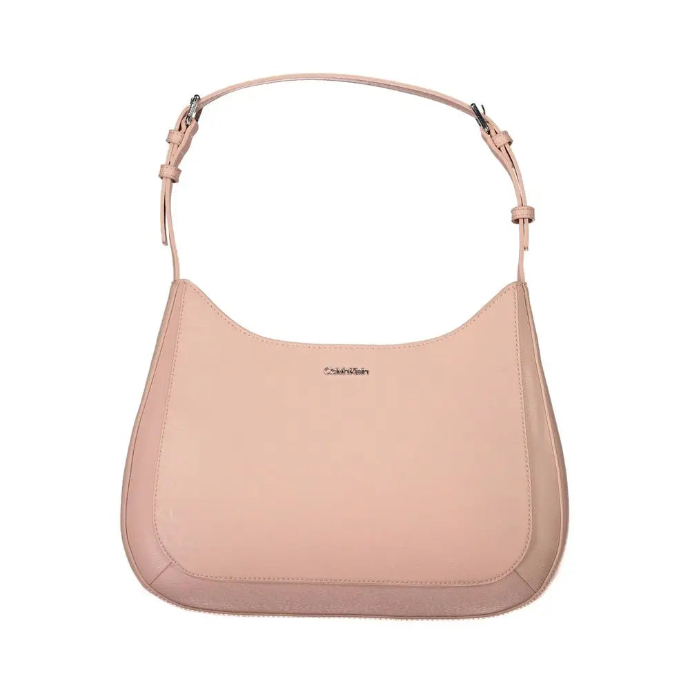 Sac à main calvin klein rosa en polyester rose pâle avec design minimaliste et bandoulière réglable en cuir doux