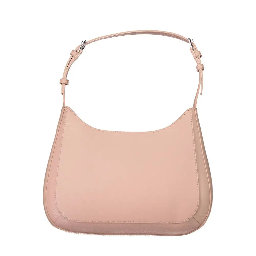 Calvin Klein rosa sac à main femme en polyester cuir rose pâle souple avec design minimaliste et bandoulière réglable