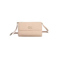 Sac bandoulière calvin klein rosa beige matelassé en polyuréthane avec logo ck doré femme
