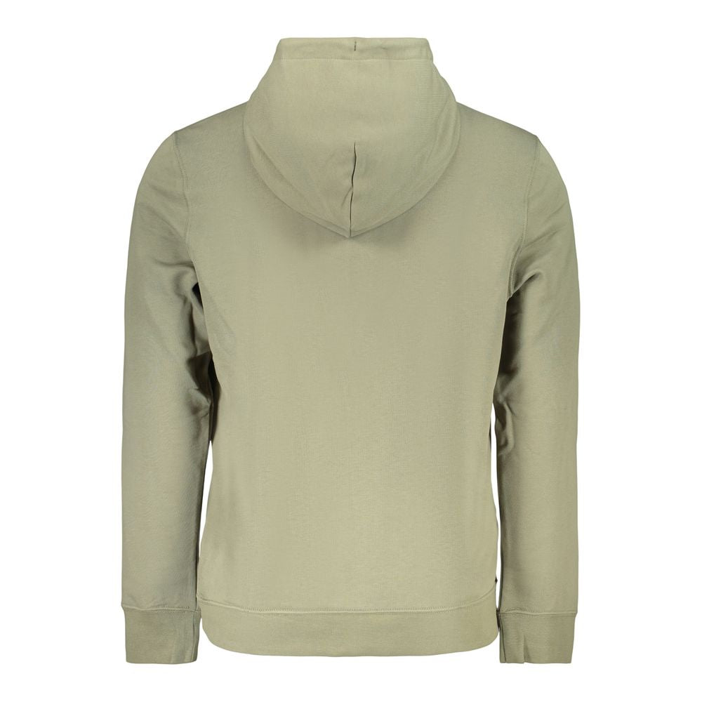 Sweat à capuche vert en coton pour homme de la marque Calvin Klein, vue de face avec logo visible.