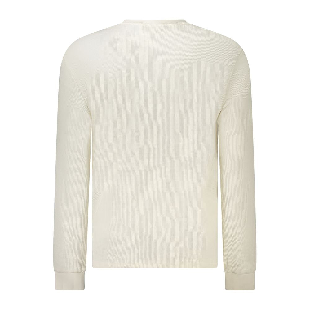 T-shirt homme à manches longues en coton blanc de Calvin Klein, style simple et confortable.