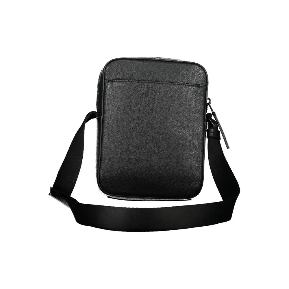 Calvin klein sac bandoulière noir en cuir texturé avec détail logo et sangle ajustable
