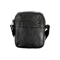 Sac bandoulière noir calvin klein en cuir texturé avec fermeture éclair argentée pour un style urbain élégant