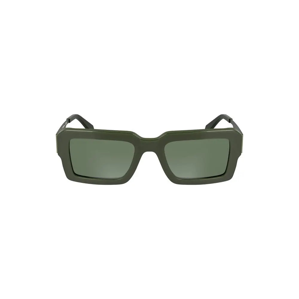 Lunettes de soleil femme calvin klein verde en acetate vert olive avec verres dégradés foncés et monture moderne