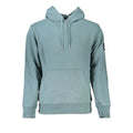 Sweat à capuche calvin klein verde en coton bleu clair avec poche avant et poignets côtelés pour homme