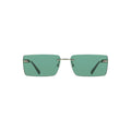 Lunettes de soleil Calvin Klein verde metallo femme rectangulaires vertes sans monture avec branches métalliques