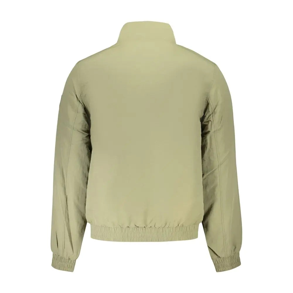Veste calvin klein verde poliammide homme beige en nylon matelassé avec col haut et poignets élastiques