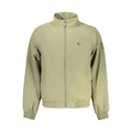 Veste beige calvin klein verde poliammide pour homme avec logo brodé subtil et patch assorti sur la manche