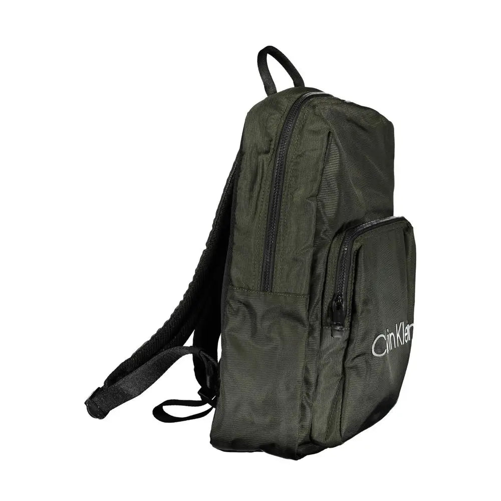 Calvin klein vert polyester sac à dos homme olive foncé avec fermetures éclair et bretelles noires