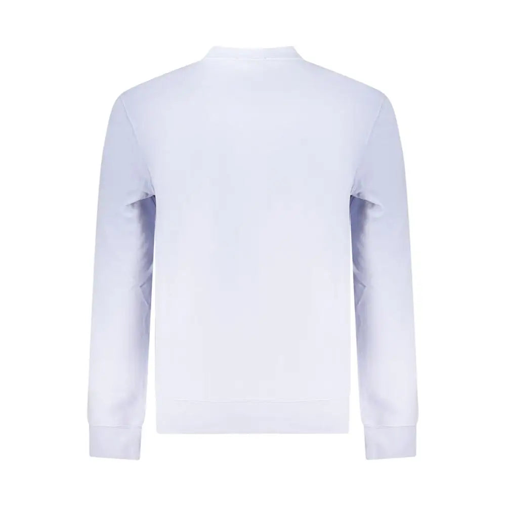Sweatshirt calvin klein viola en coton blanc pour homme avec col rond manches longues et poignets côtelés