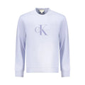Sweatshirt calvin klein viola en coton lavande claire avec logo ck brodé sur la poitrine pour homme