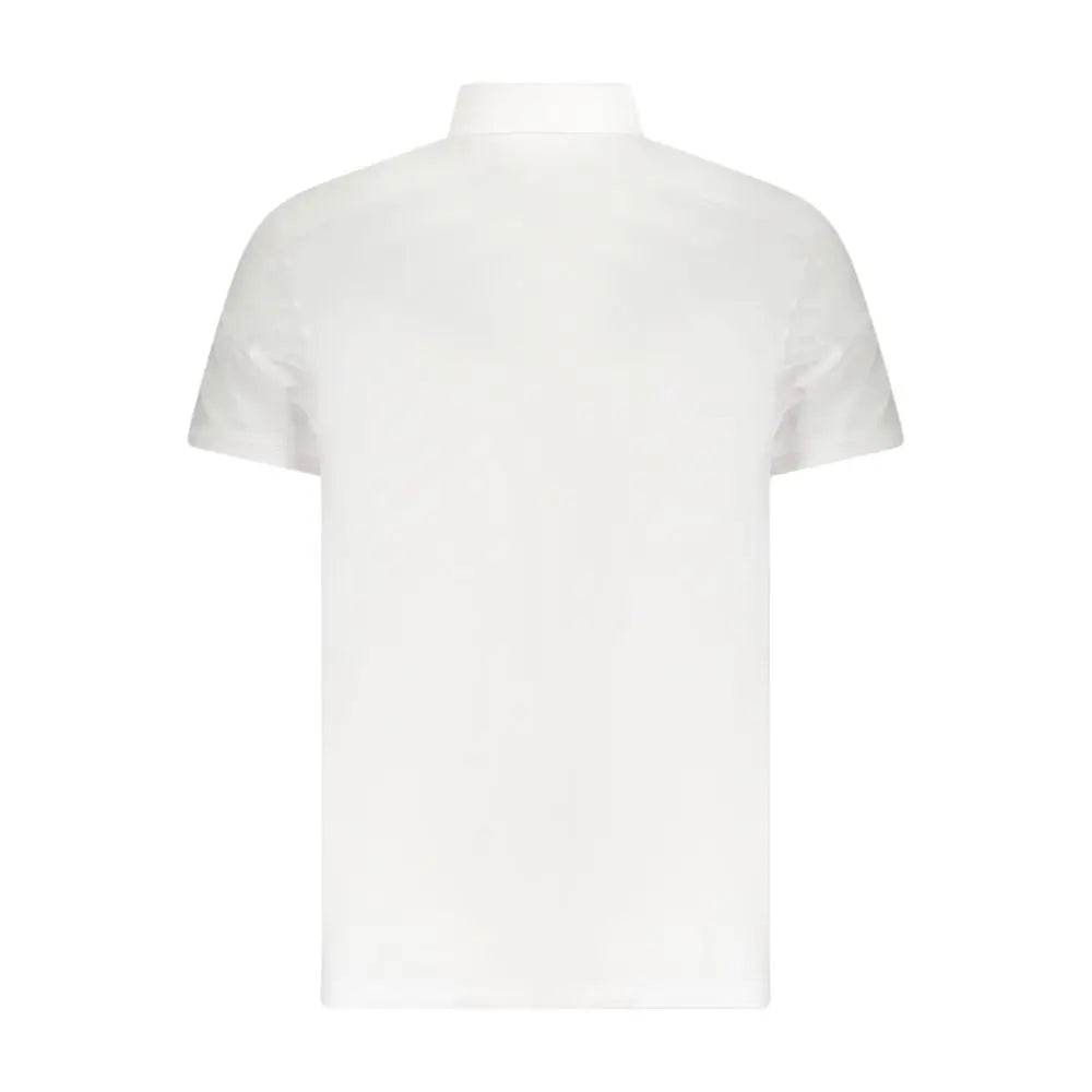Calvin klein polo homme blanc en coton à manches courtes avec col classique et design minimaliste