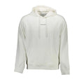 Sweat homme calvin klein blanc en coton avec capuche style jean crème et logo minimaliste sur la poitrine