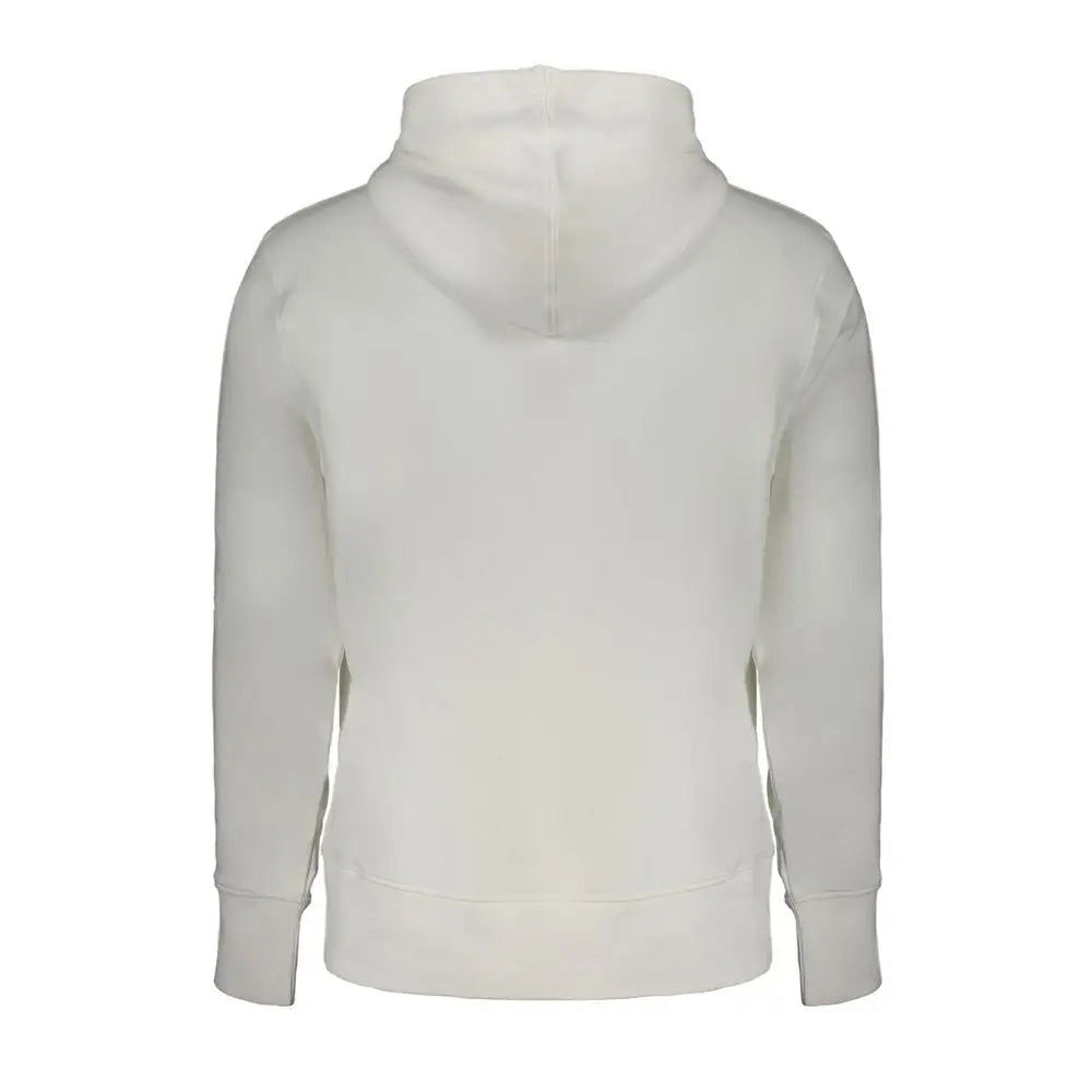 Calvin klein white cotton men sweater en sweat à capuche blanc avec tissu doux texturé et poignets côtelés