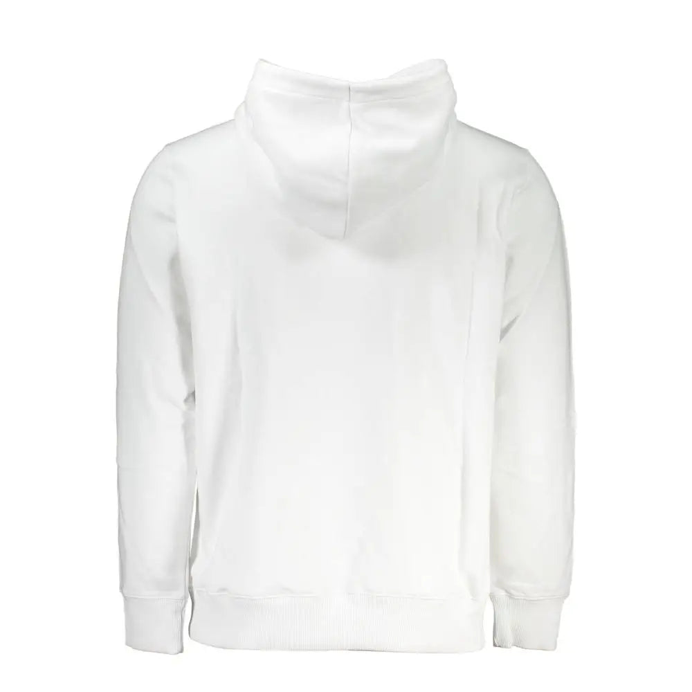 Sweatshirt homme calvin klein blanc en coton avec tissu doux et lisse et poignets côtelés