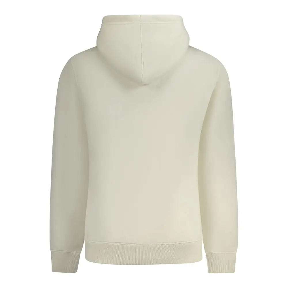 Sweat à capuche homme blanc en coton calvin klein avec tissu doux et texturé et poignets et ourlet côtelés