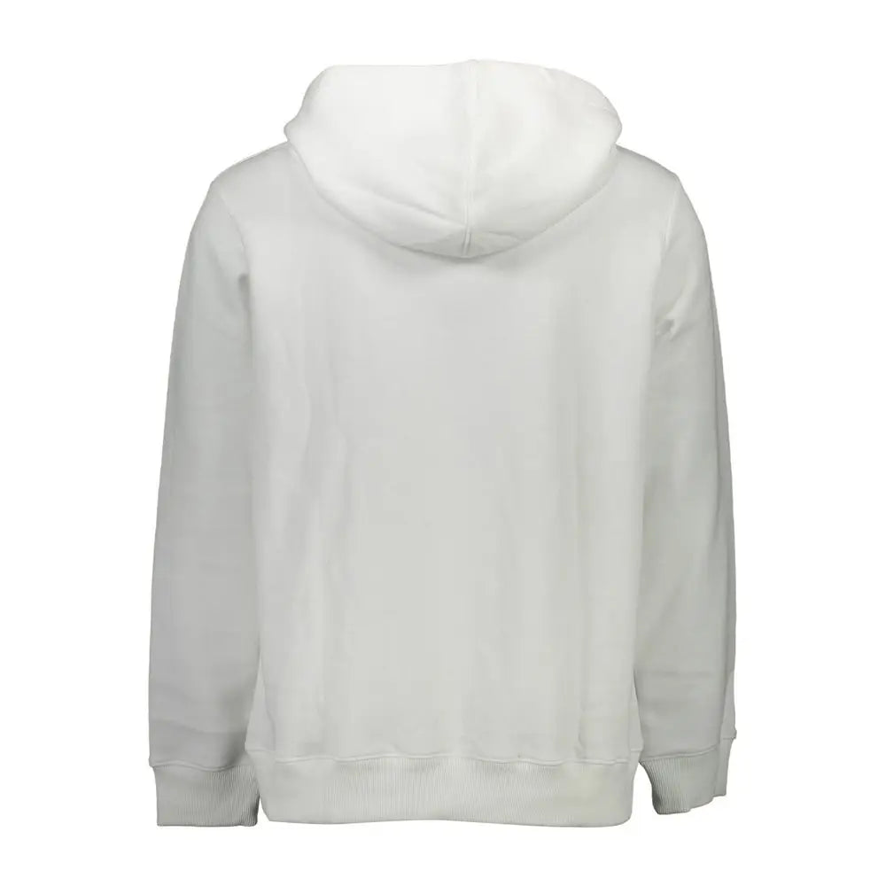 Sweat à capuche blanc calvin klein pour homme en coton avec tissu doux et poignets côtelés
