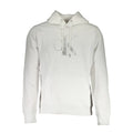 Sweat-shirt calvin klein blanc en coton pour homme avec logo argenté discret sur la poitrine