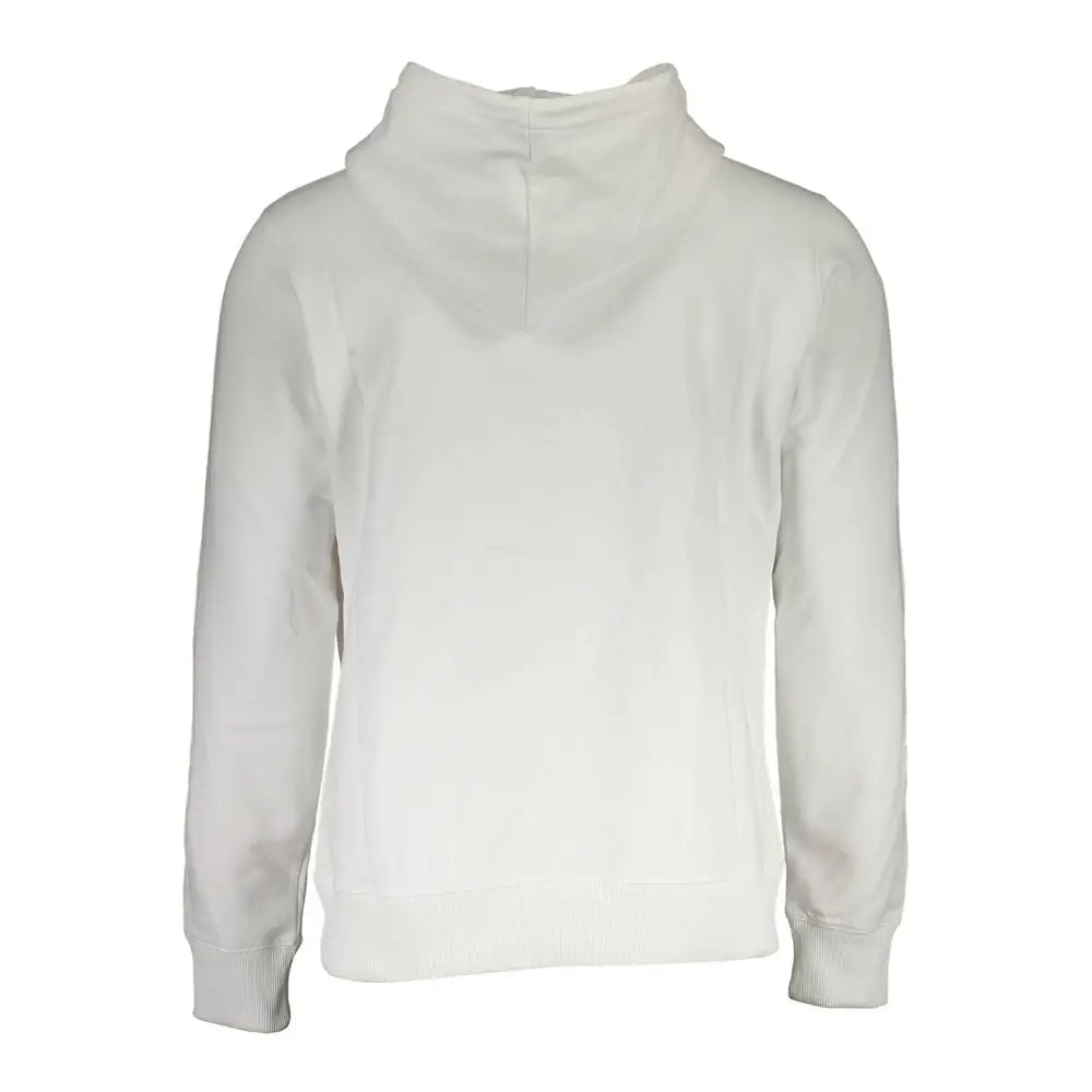 Sweatshirt calvin klein blanc à capuche en coton pour homme avec tissu doux et poignets côtelés