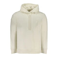 Sweat à capuche crème en coton pour homme calvin klein avec logo carré discret sur la poitrine