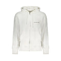 Sweatshirt homme calvin klein blanc en coton avec capuche zip et logo discret sur la poitrine