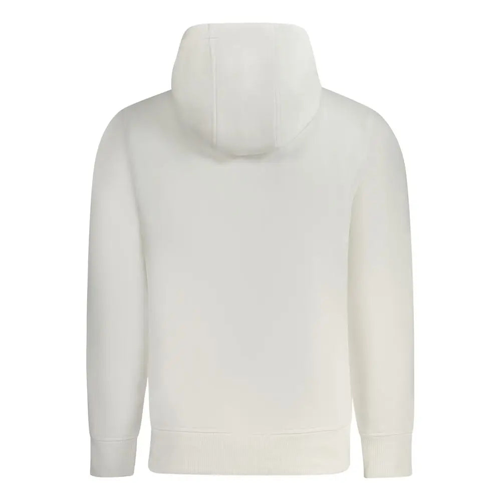 Sweatshirt à capuche minimaliste blanc cassé en coton calvin klein pour homme avec tissu doux et lignes épurées