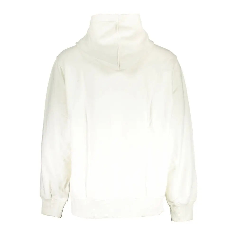 Sweatshirt calvin klein blanc pour homme en coton avec tissu doux légèrement texturé et poignets côtelés