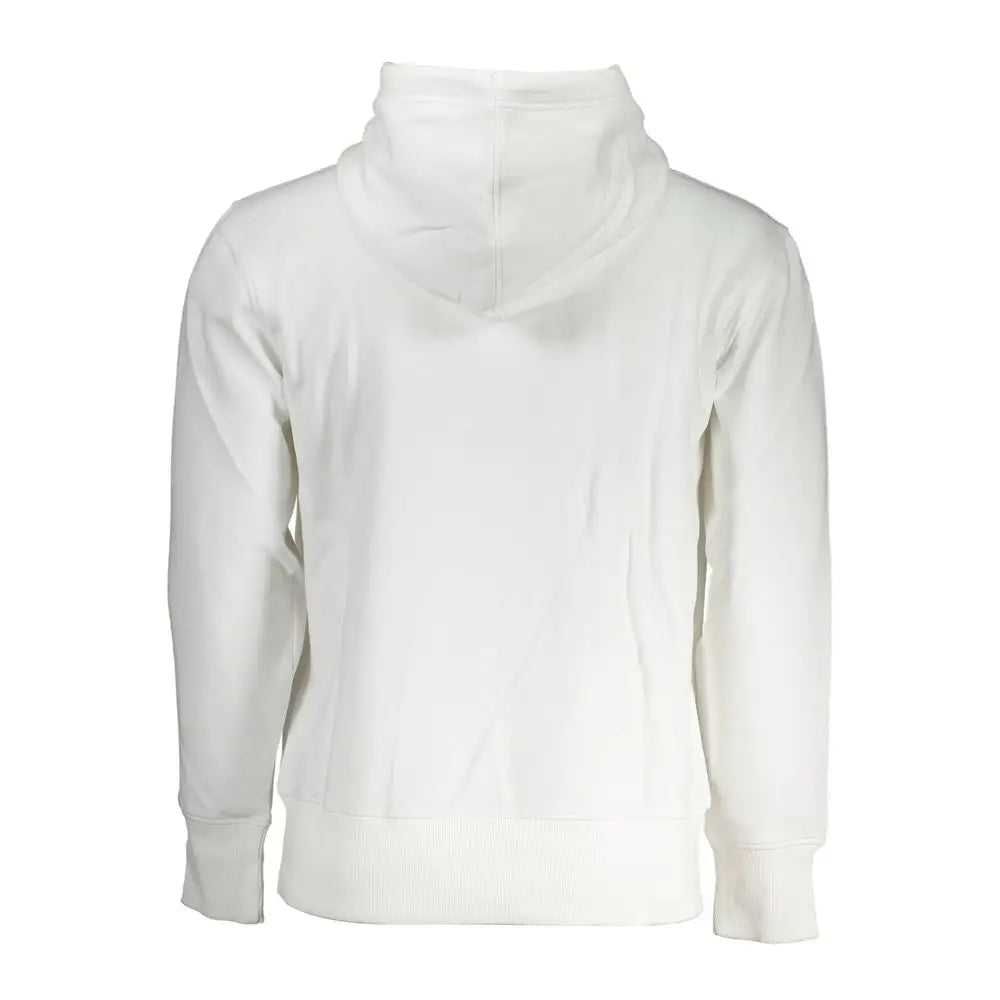 Sweatshirt blanc à capuche calvin klein pour homme en coton doux au toucher avec design classique