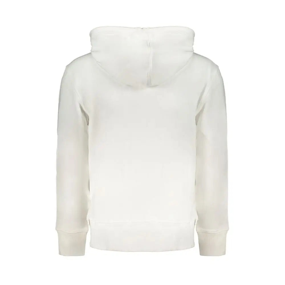 Sweat-shirt blanc à capuche calvin klein pour homme en coton avec tissu doux et poignets côtelés