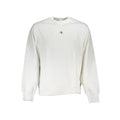Sweatshirt calvin klein blanc en coton pour homme avec logo noir discret sur la poitrine