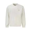 Sweatshirt homme calvin klein blanc en coton avec logo brodé discret sur la poitrine couleur crème