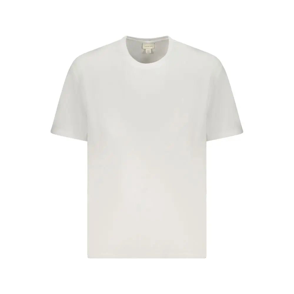Calvin klein t-shirt homme blanc en coton minimaliste à col rond classique et manches courtes
